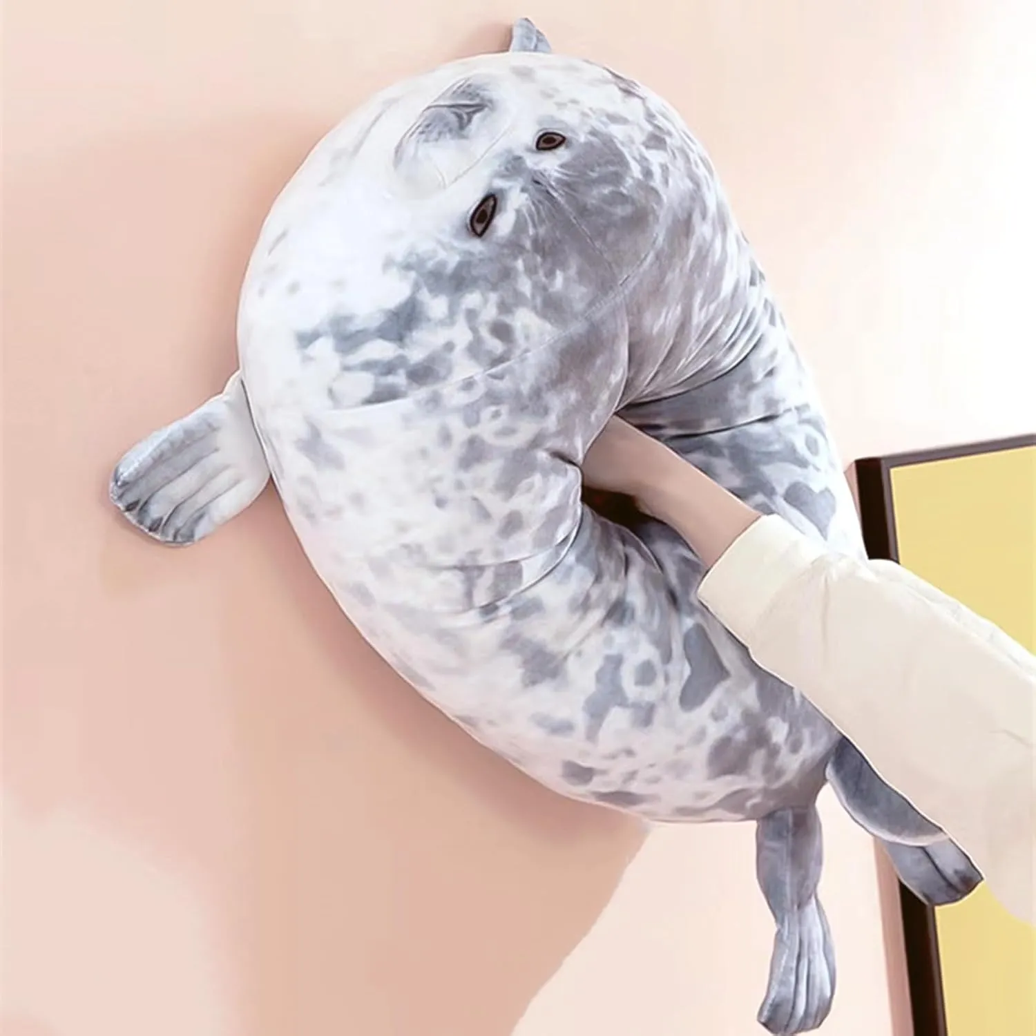 Ryttir Gray Seal Stuffed Animal - Jumbo 24" Soft Seal Plush Hugging Pillow with Naive Gaze, Safety Nursery Decor & Sensory Comfort Toy, Cuddle Companion for Kids (Gender Neutral Gift)