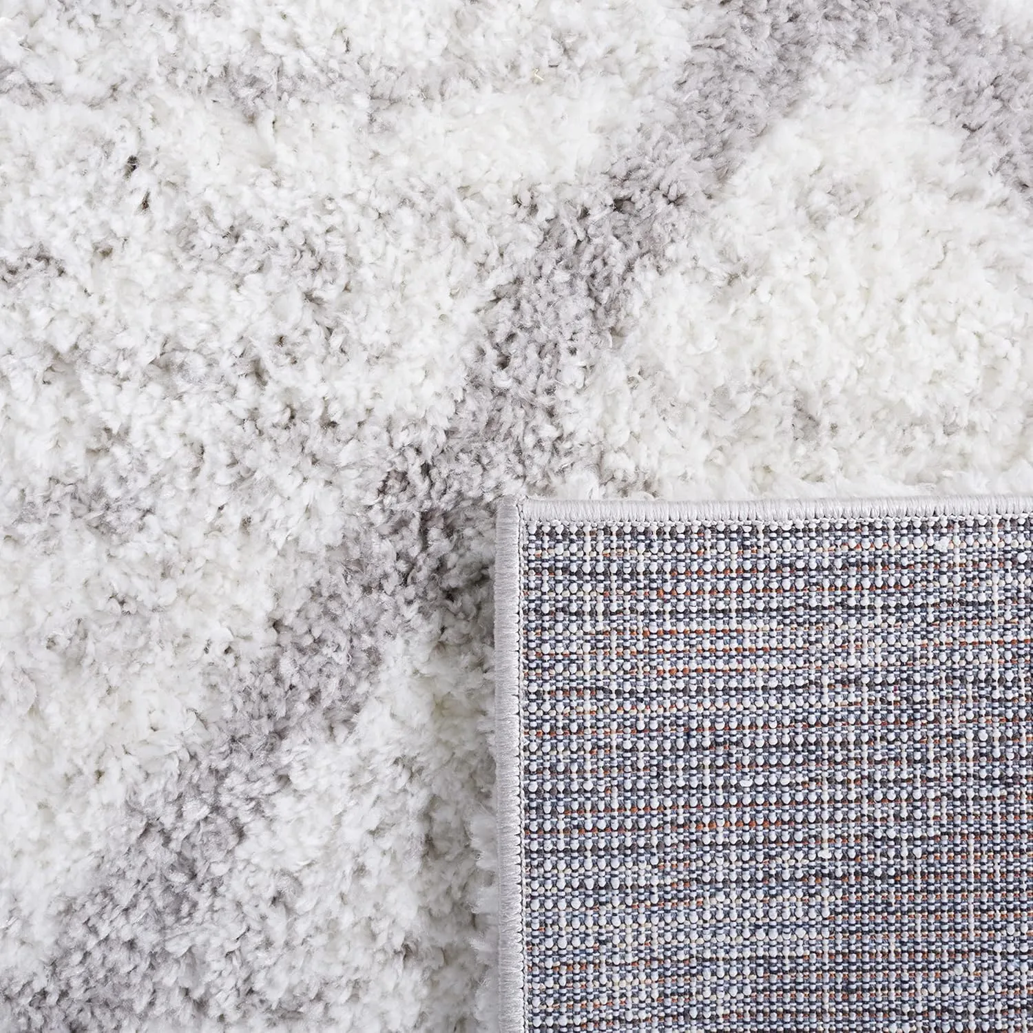 SAFAVIEH Area Rug 8x10 - Berber Shag Collection - Large - Grey & Ivory, Moroccan Design, Non-Shedding & Easy Cleaning, Plush Thick Pile, Ideal for Living Room, Bedroom, Dining Space (BER574F)