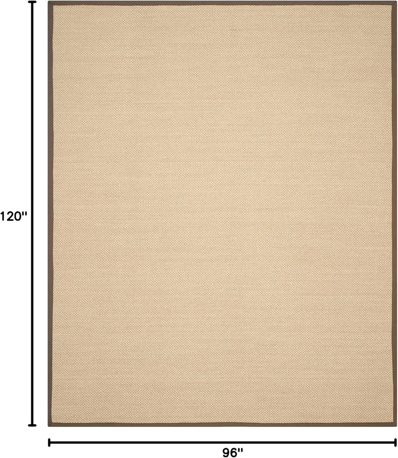 SAFAVIEH Area Rug 8x10 - Natural Fiber Collection - Large - Maize & Brown, Sisal, Border Design, Ideal for Living Room, Bedroom, Dining Space (NF141C)