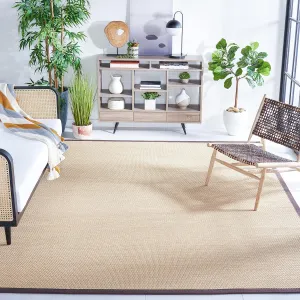 SAFAVIEH Area Rug 8x10 - Natural Fiber Collection - Large - Maize & Brown, Sisal, Border Design, Ideal for Living Room, Bedroom, Dining Space (NF141C)