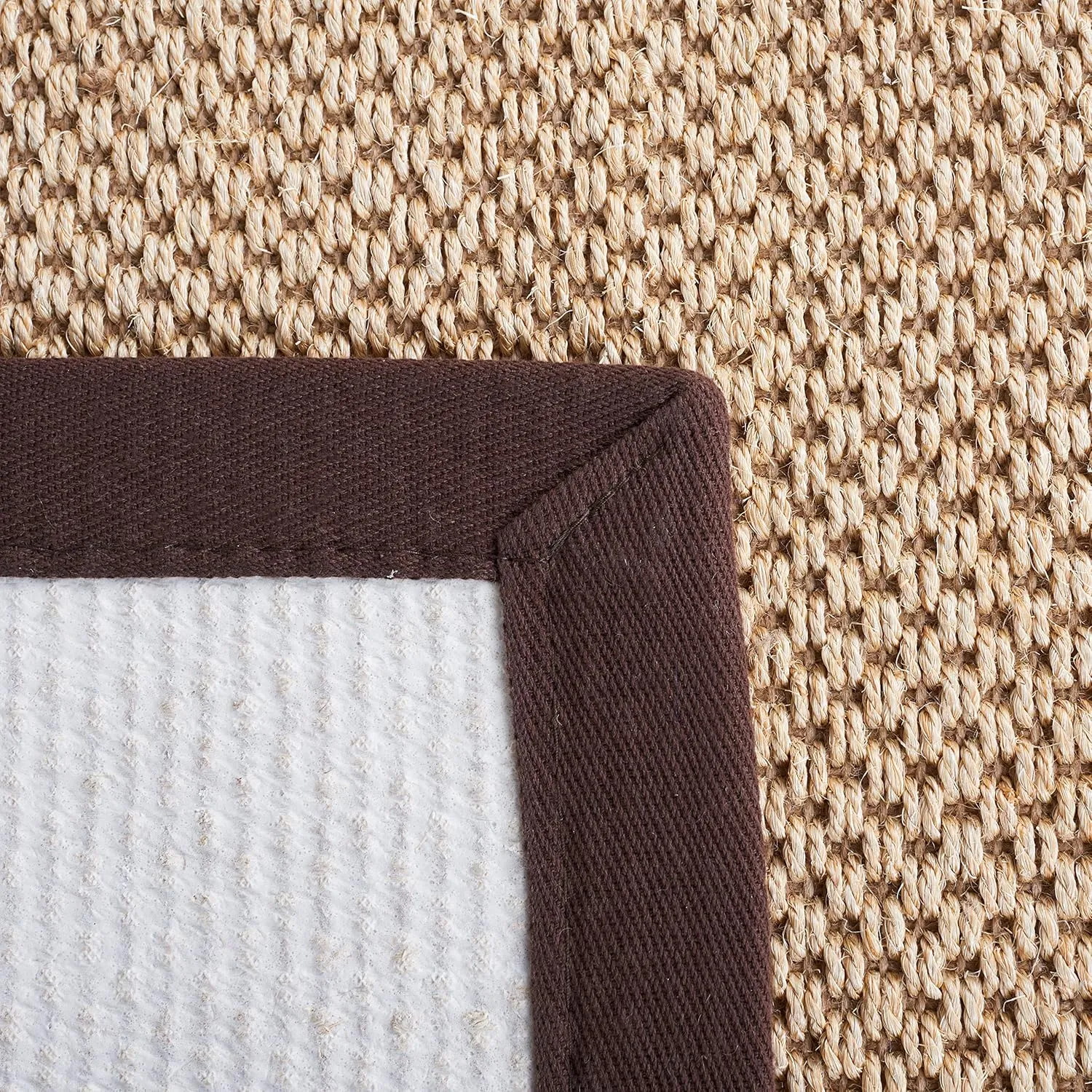 SAFAVIEH Area Rug 8x10 - Natural Fiber Collection - Large - Maize & Brown, Sisal, Border Design, Ideal for Living Room, Bedroom, Dining Space (NF141C)