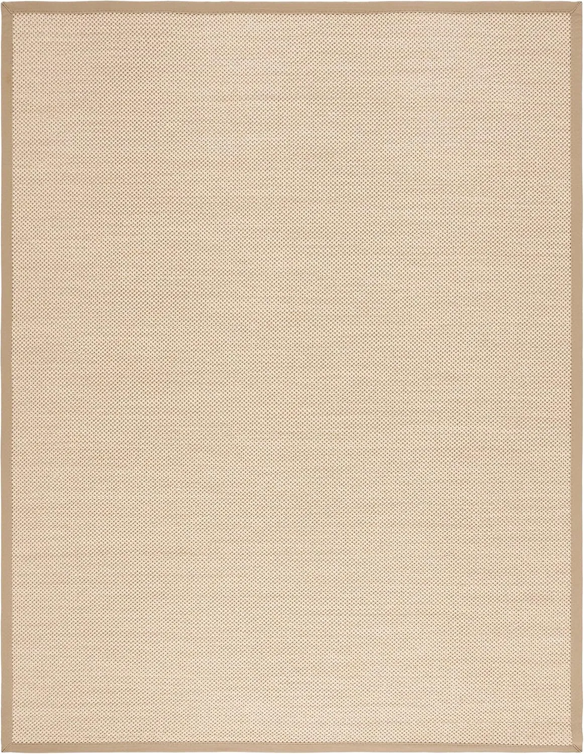 SAFAVIEH Area Rug 8x10 - Natural Fiber Collection - Large - Maize & Linen, Sisal, Border Design, Ideal for Living Room, Bedroom, Dining Space (NF141B)