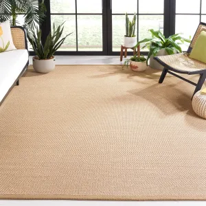SAFAVIEH Area Rug 8x10 - Natural Fiber Collection - Large - Maize & Linen, Sisal, Border Design, Ideal for Living Room, Bedroom, Dining Space (NF141B)