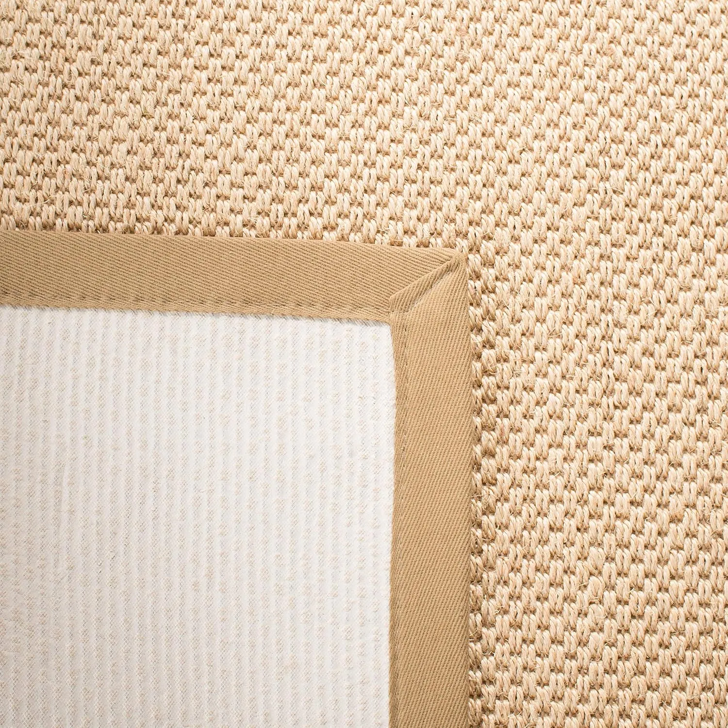 SAFAVIEH Area Rug 8x10 - Natural Fiber Collection - Large - Maize & Linen, Sisal, Border Design, Ideal for Living Room, Bedroom, Dining Space (NF141B)
