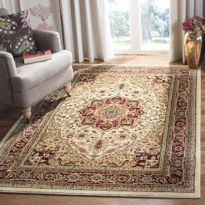 SAFAVIEH Lyndhurst Collection Area Rug - 6' x 9', Ivory & Red, Traditional Oriental Design, Non-Shedding & Easy Care, Ideal for High Traffic Areas in Living Room, Bedroom (LNH330A)