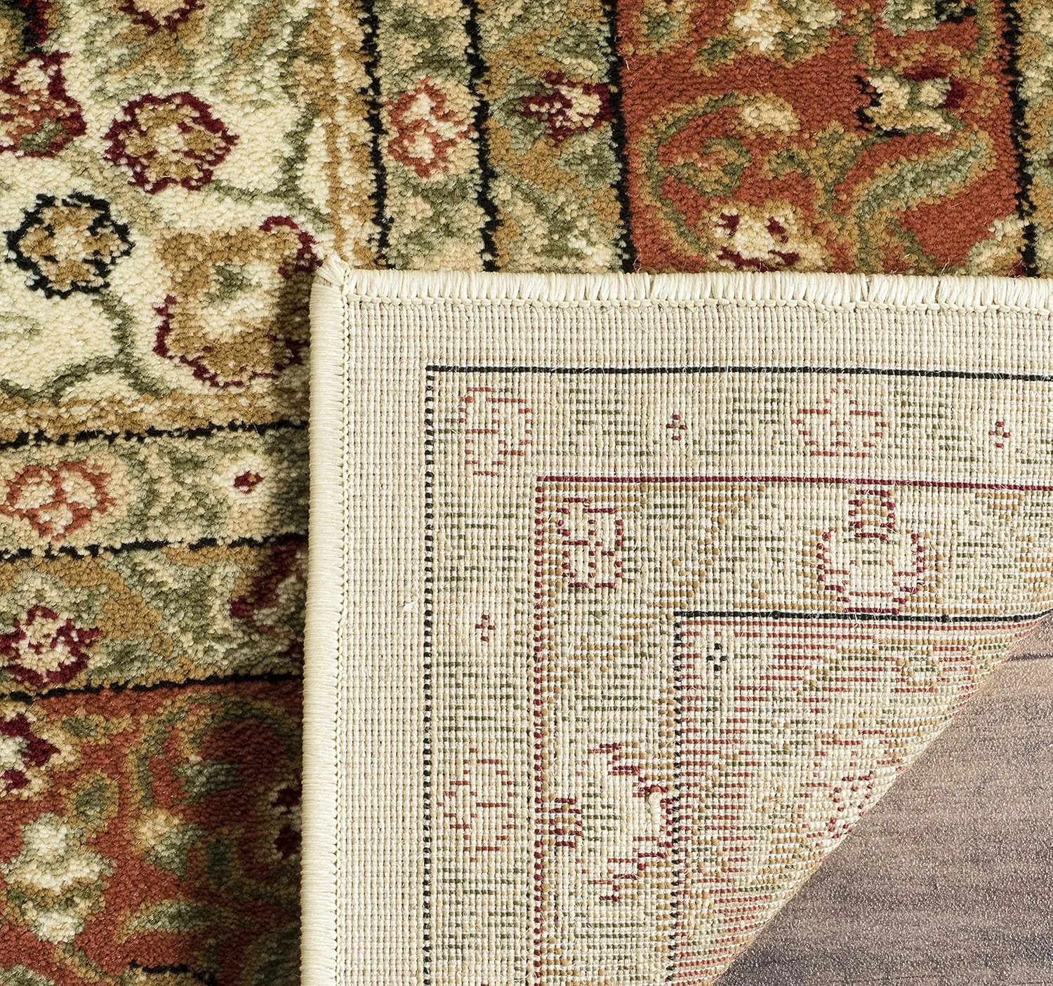 SAFAVIEH Lyndhurst Collection Area Rug - 8' x 11', Ivory & Rust, Traditional Oriental Design, Non-Shedding & Easy Care, Ideal for High Traffic Areas in Living Room, Bedroom (LNH214R)