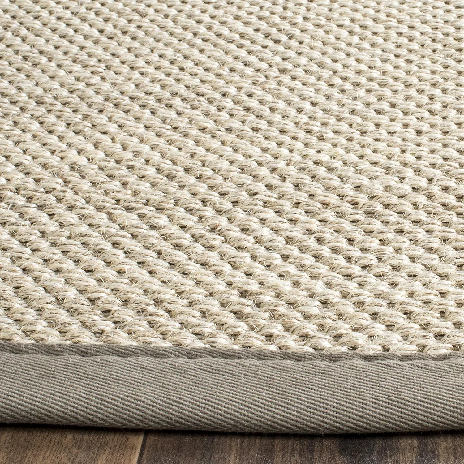SAFAVIEH Natural Fiber Collection Runner Rug - 2'6" x 6', Marble & Khaki, Border Sisal Design, Easy Care, Ideal for High Traffic Areas in Living Room, Bedroom (NF143E)