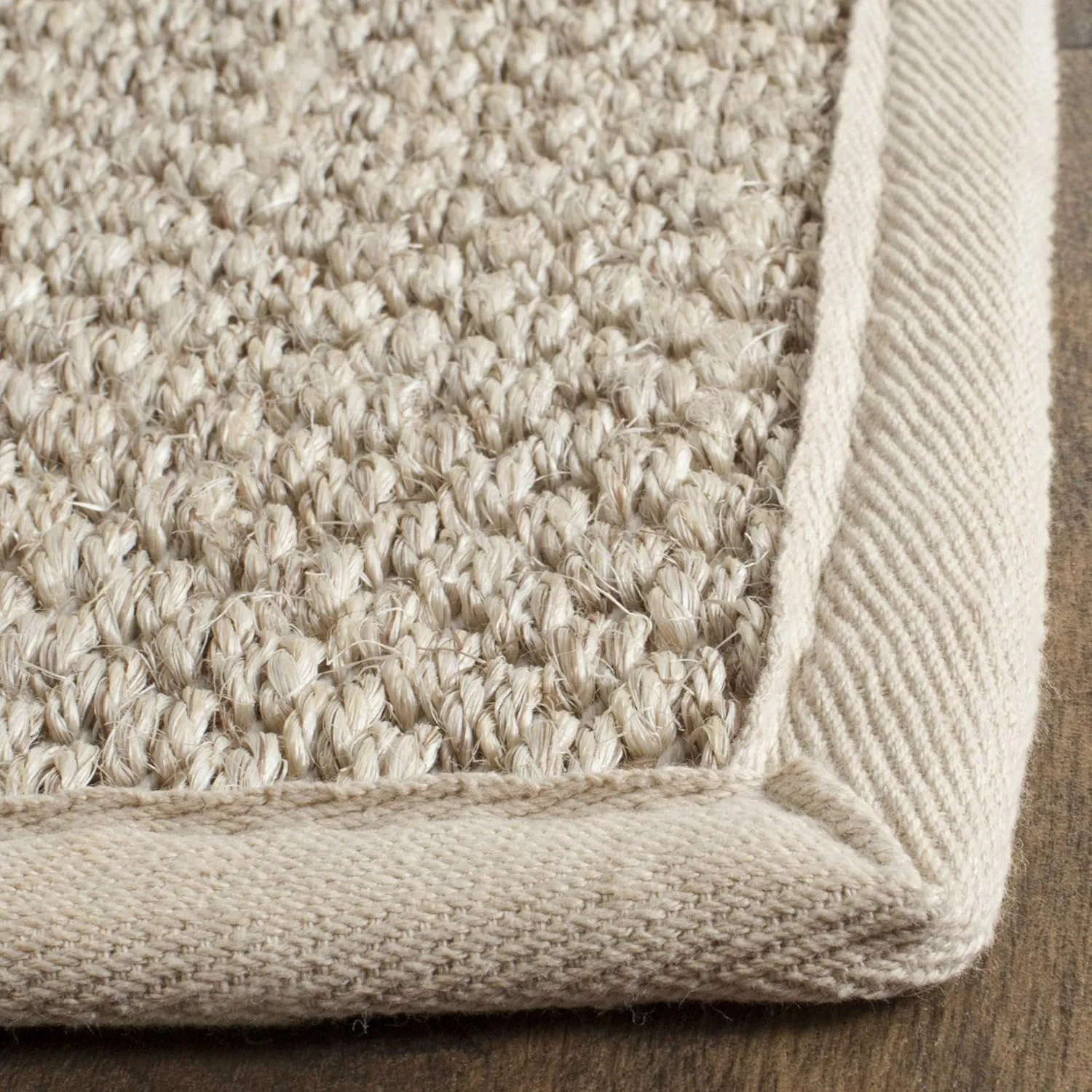 SAFAVIEH Natural Fiber Collection Runner Rug - 2'6" x 8', Marble & Beige, Border Sisal Design, Easy Care, Ideal for High Traffic Areas in Living Room, Bedroom (NF143C)