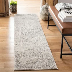 SAFAVIEH Tulum Collection Runner Rug - 2' x 11', Ivory & Grey, Moroccan Boho Distressed Design, Non-Shedding & Easy Care, Ideal for High Traffic Areas in Living Room, Bedroom (TUL264A)