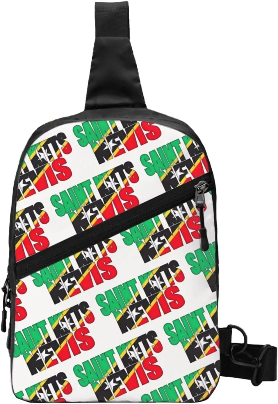 Saint Kitts Nevis Flag Crossbody Bag Portable Sling Bags Foldable Chest Daypack Reusable Sports Shoulder Backpack Diagonally Casual Rucksack Travel Bag