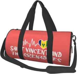 Saint Vincent And The Grenadines Heartbeat Duffel Bag Gym Bag Travel Sports Tote Large Foldable Beach Swim Yoga6