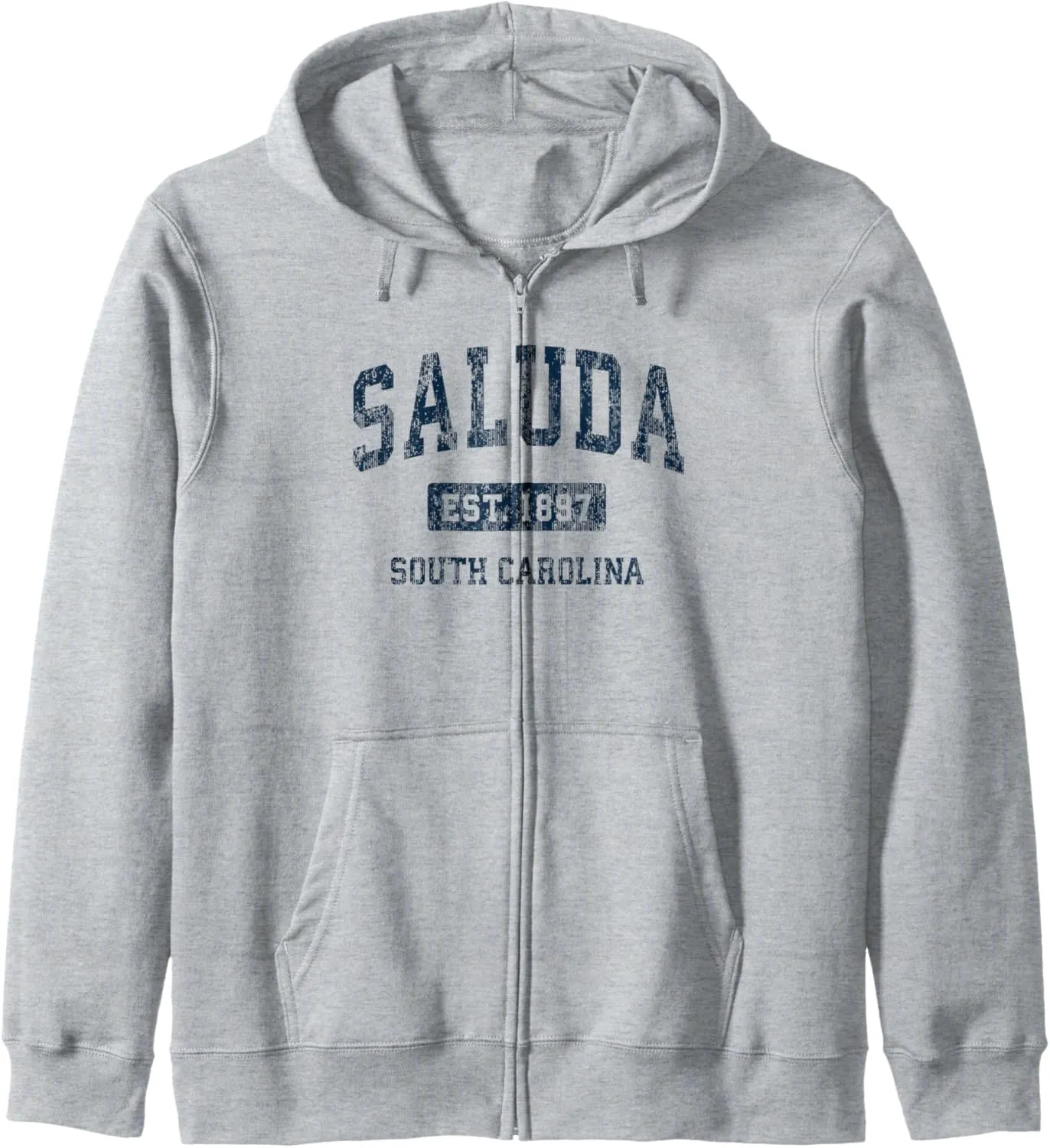 Saluda South Carolina SC Vintage Athletic Sports Design Zip Hoodie