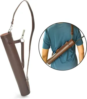 Scorpion Archery Back Arrow Quiver - Genuine Leather Arrow Case - Traditional Handmade Archery Quiver for Hunting & Target Practicing - Adjustable Lightweight & Comfortable Cow Leather