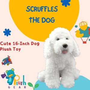 Scruffles The Dog 16 Inch Soft Cuddly Stuffed Puppy Plush Toy Adorable Floppy Eared Dog Plushie Large Snuggly Companion for Kids for Dog Lovers and Plush Collectors