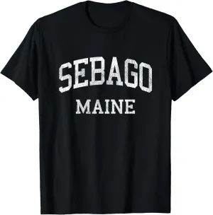 Sebago Maine ME Vintage Athletic Sports Design T-Shirt