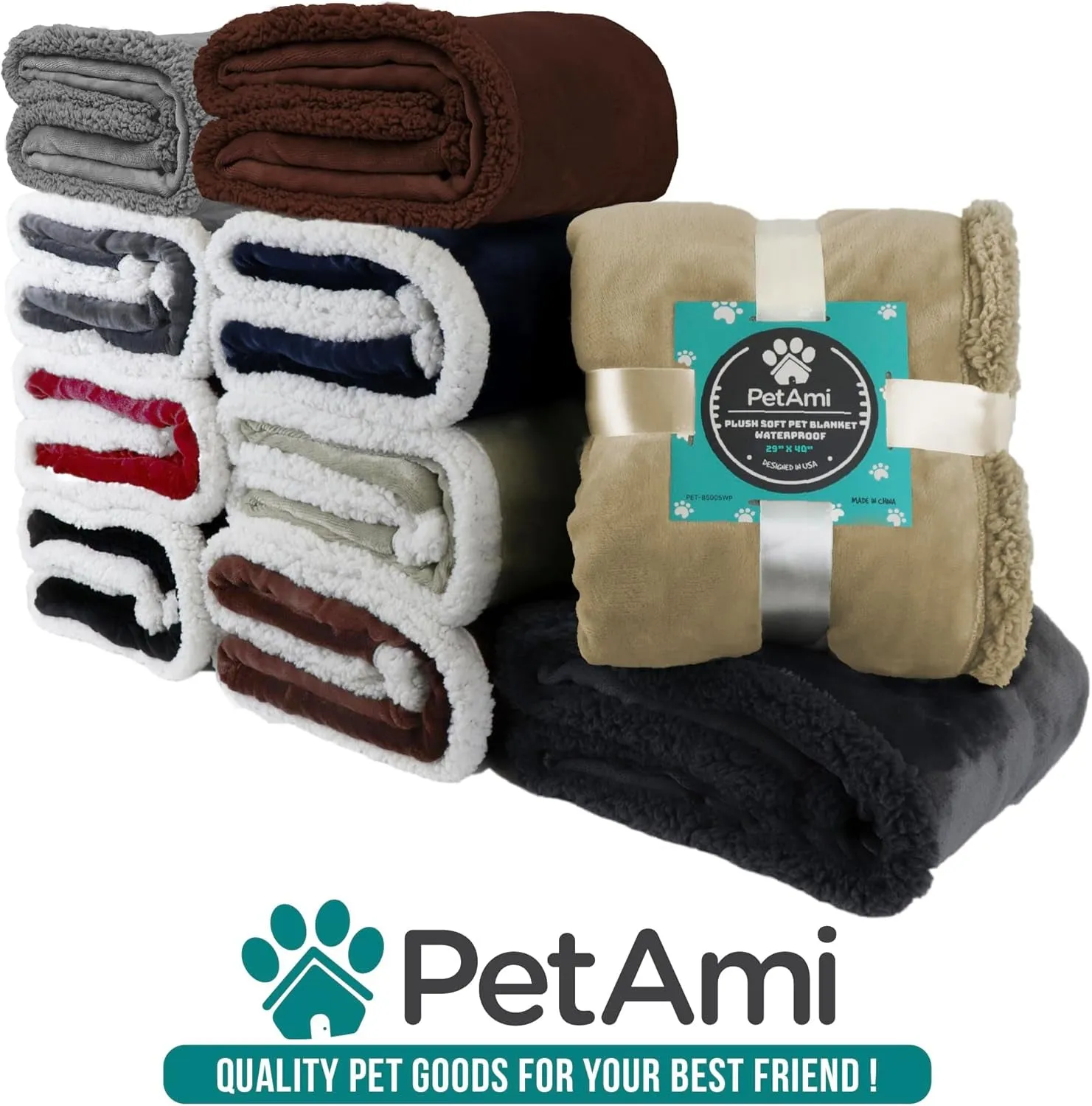 Sherpa Pet Washable, Couch Blanket Outstanding support Protector Dog On-time delivery Crate Plush Bed, Large Throw for Twin Blanket Taupe Reversible Car Soft 60X80 Dogs, Kennel, Sofa Cover Cat Furniture Fleece XL