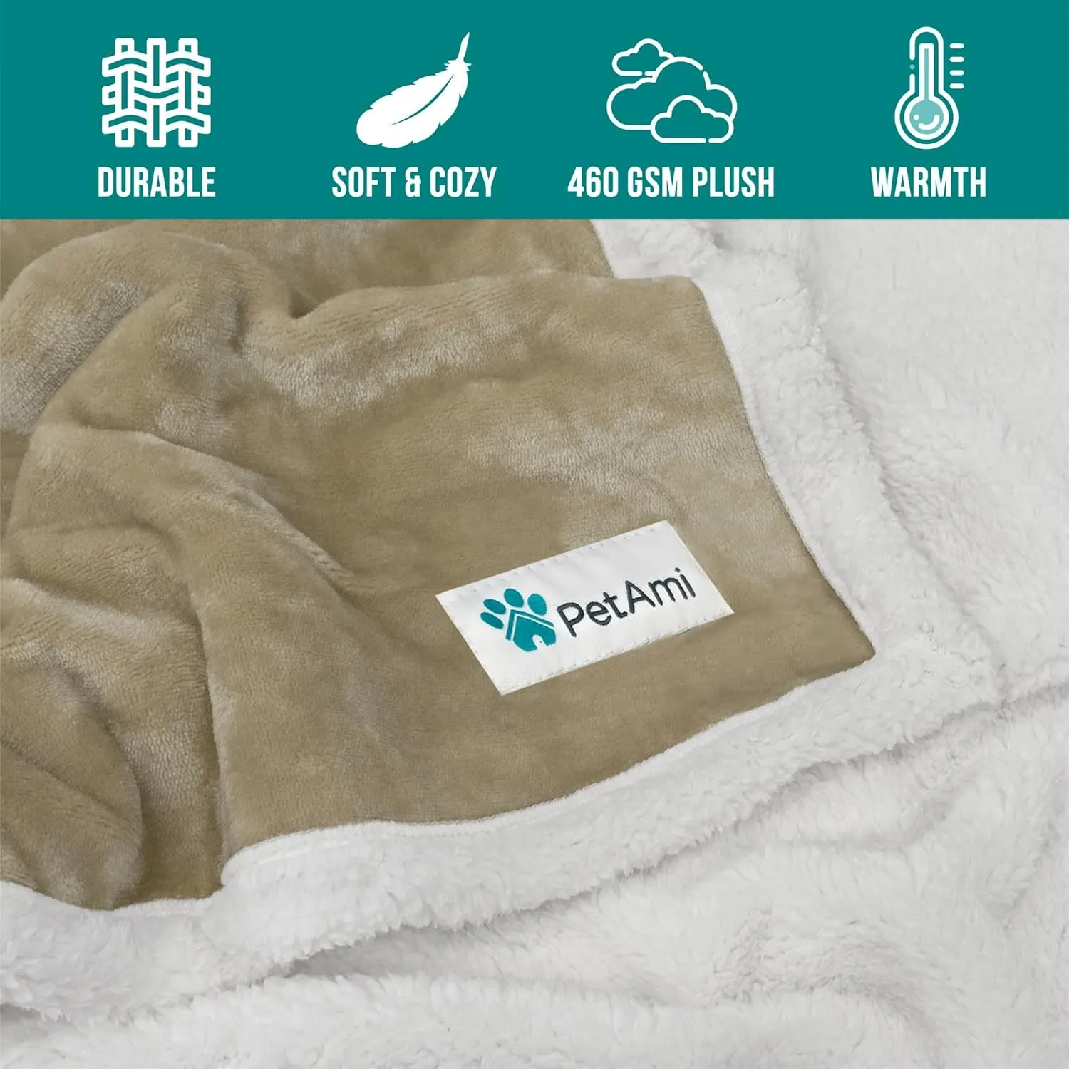 Sherpa Pet Washable, Couch Blanket Outstanding support Protector Dog On-time delivery Crate Plush Bed, Large Throw for Twin Blanket Taupe Reversible Car Soft 60X80 Dogs, Kennel, Sofa Cover Cat Furniture Fleece XL