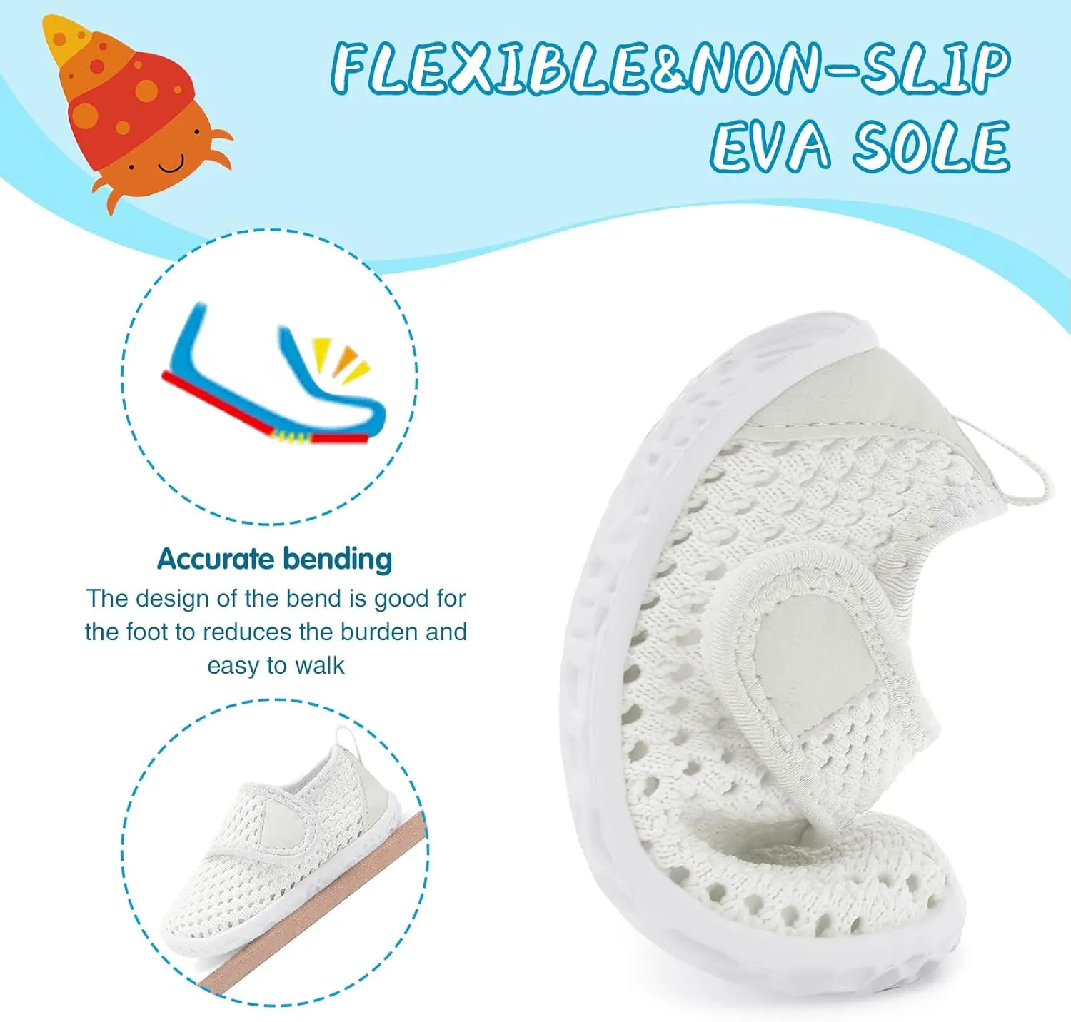 shopUAL Toddler Water Shoes Kids Girls Boys Beach Aqua Socks Skin Barefoot Walking Water Shoes Quick Dry Non-Slip Breathable Swim Pool Surf