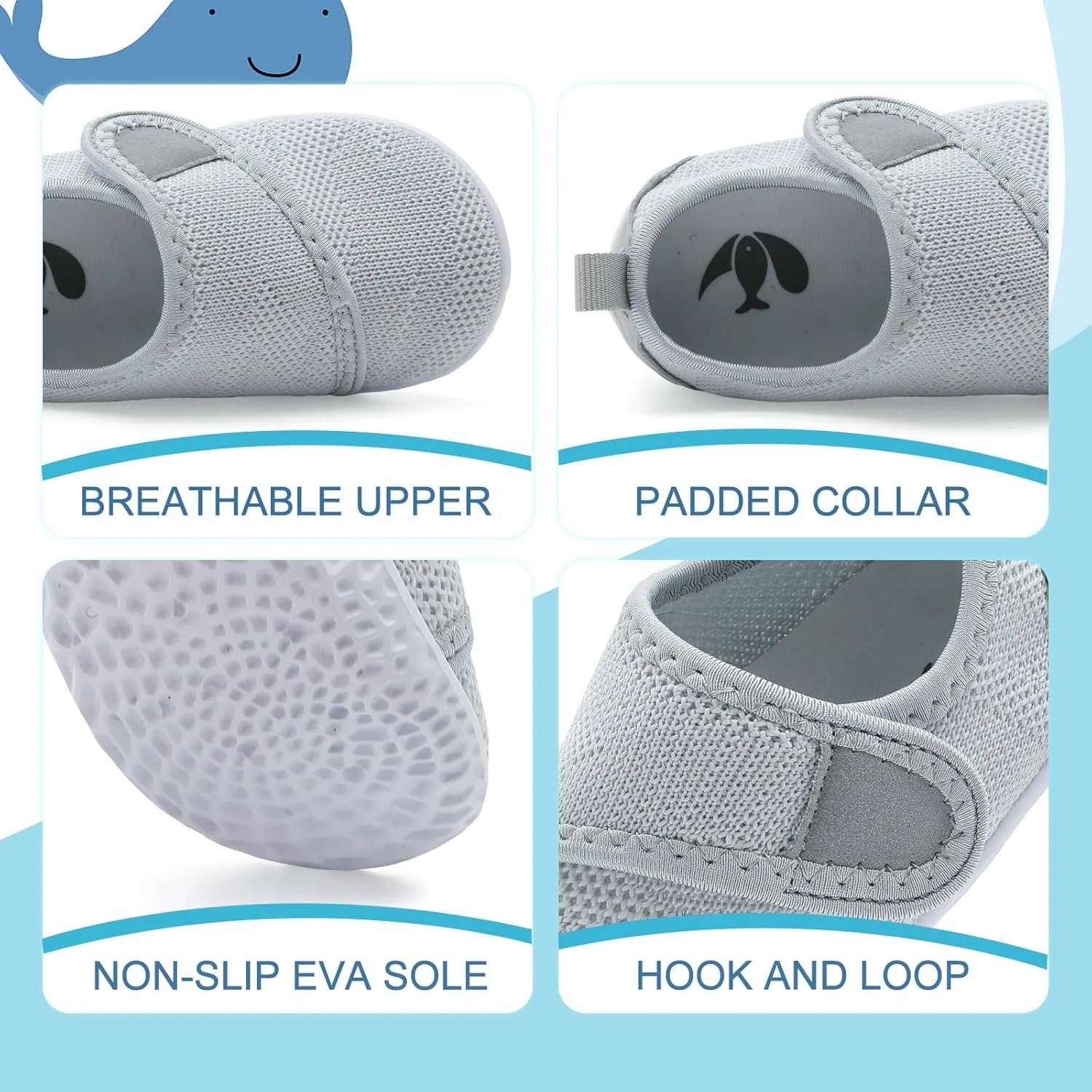 shopUAL Toddler Water Shoes Kids Girls Boys Beach Aqua Socks Skin Barefoot Walking Water Shoes Quick Dry Non-Slip Breathable Swim Pool Surf