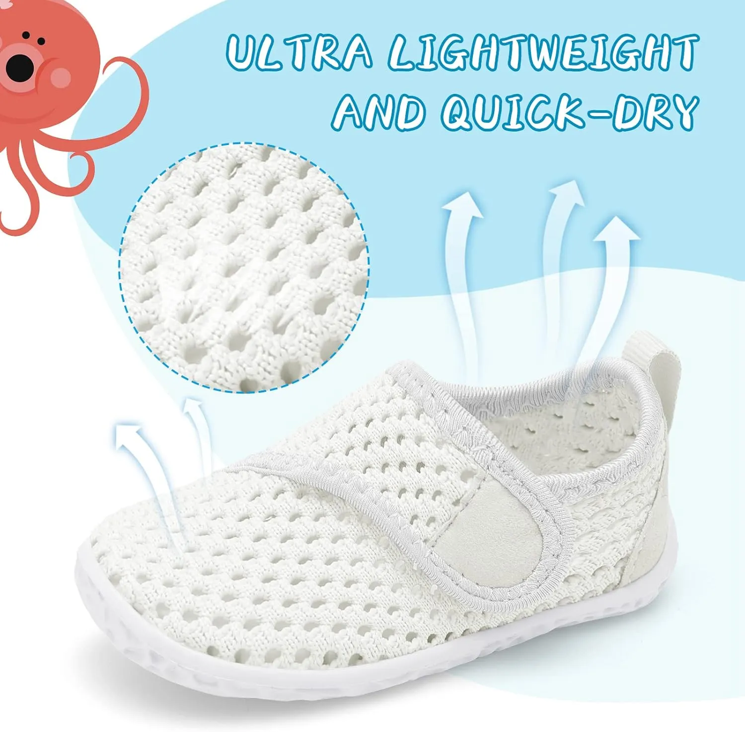 shopUAL Toddler Water Shoes Kids Girls Boys Beach Aqua Socks Skin Barefoot Walking Water Shoes Quick Dry Non-Slip Breathable Swim Pool Surf