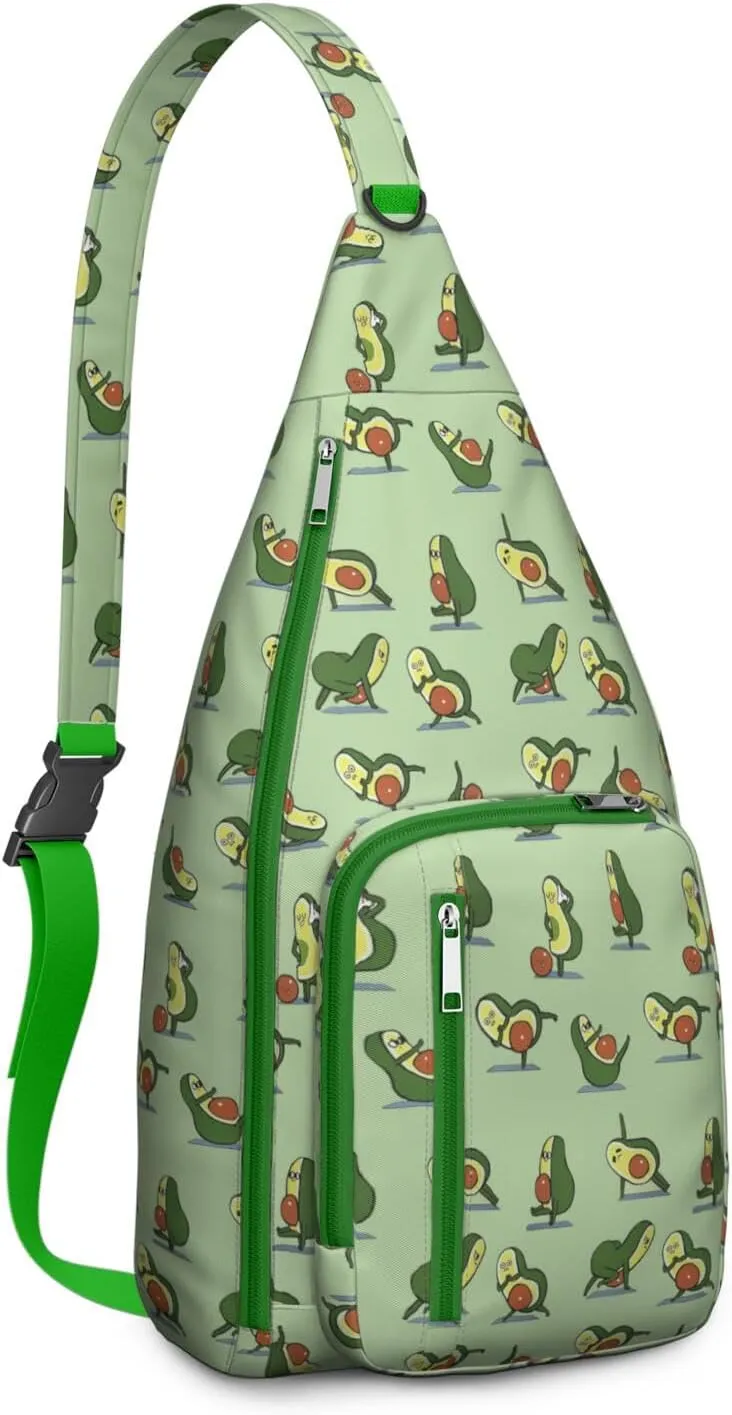 Shoulder Sling Crossbody Casual Chest Bag For Travel Sports Running,Backpack for Men & Women Lightweight Sports BagCrossbody Concealed Carry,Avocado Shoulder Bag Waterproof Chest Bag