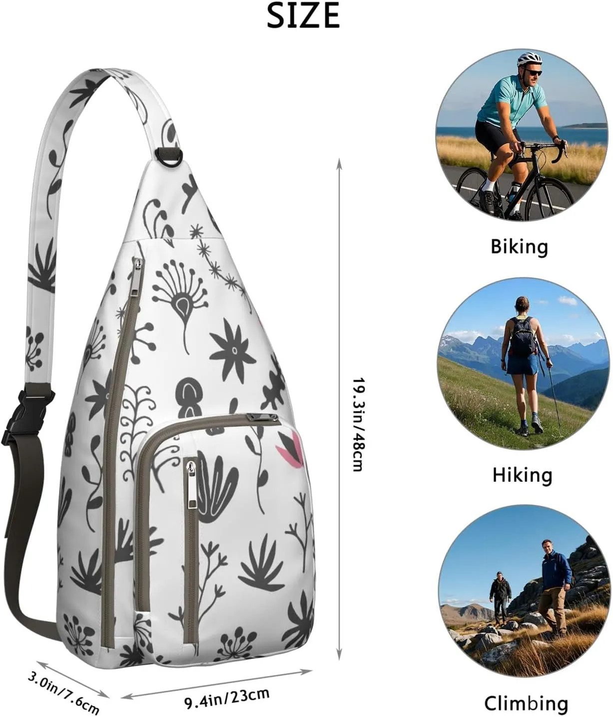 Shoulder Sling Crossbody Casual Chest Bag For Travel Sports Running,Backpack for Men & Women Lightweight Sports BagCrossbody Concealed Carry,Cactus Shoulder Bag Waterproof Chest Bag