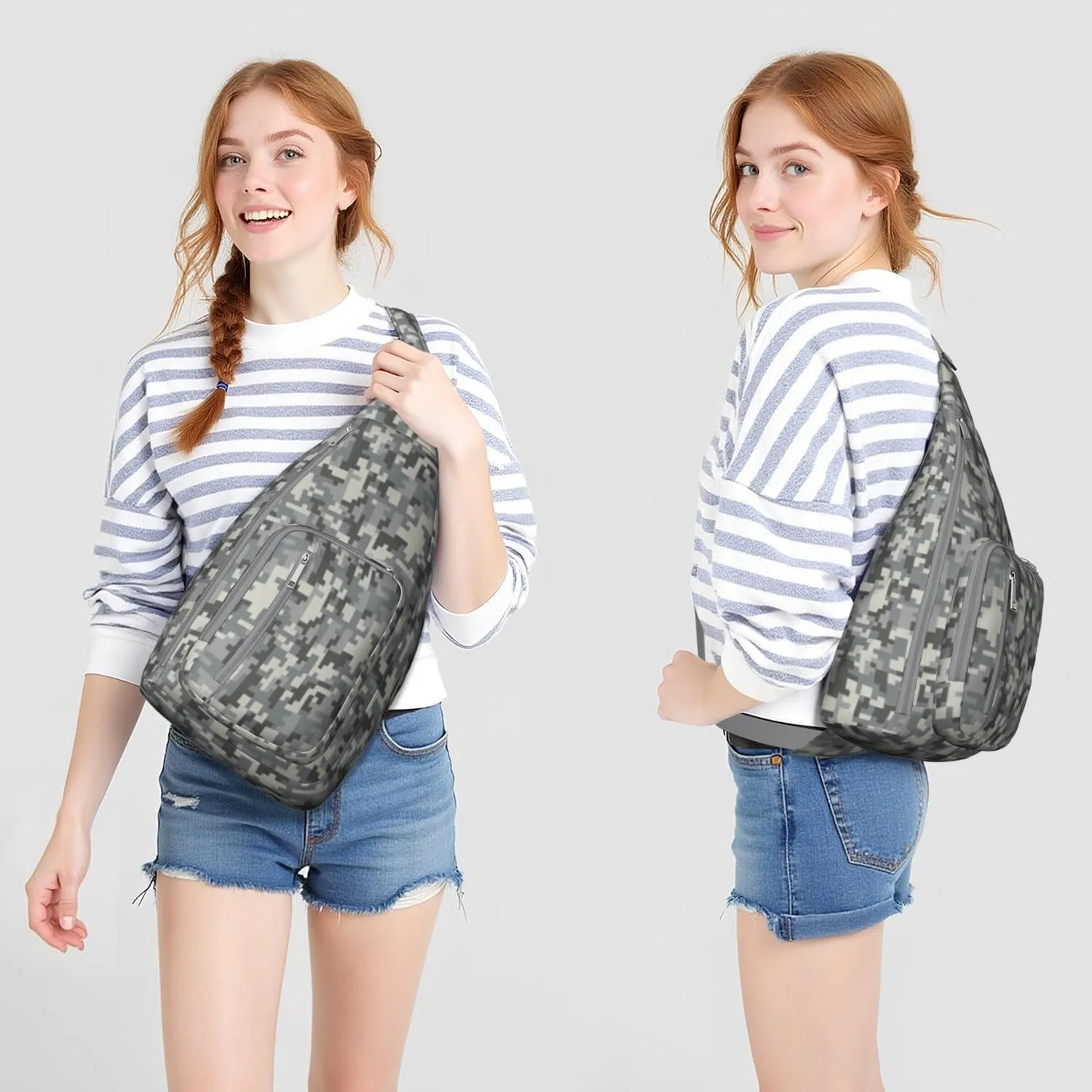 Shoulder Sling Crossbody Casual Chest Bag For Travel Sports Running,Backpack for Men & Women Lightweight Sports BagCrossbody Concealed Carry,Camo Shoulder Bag Waterproof Chest Bag