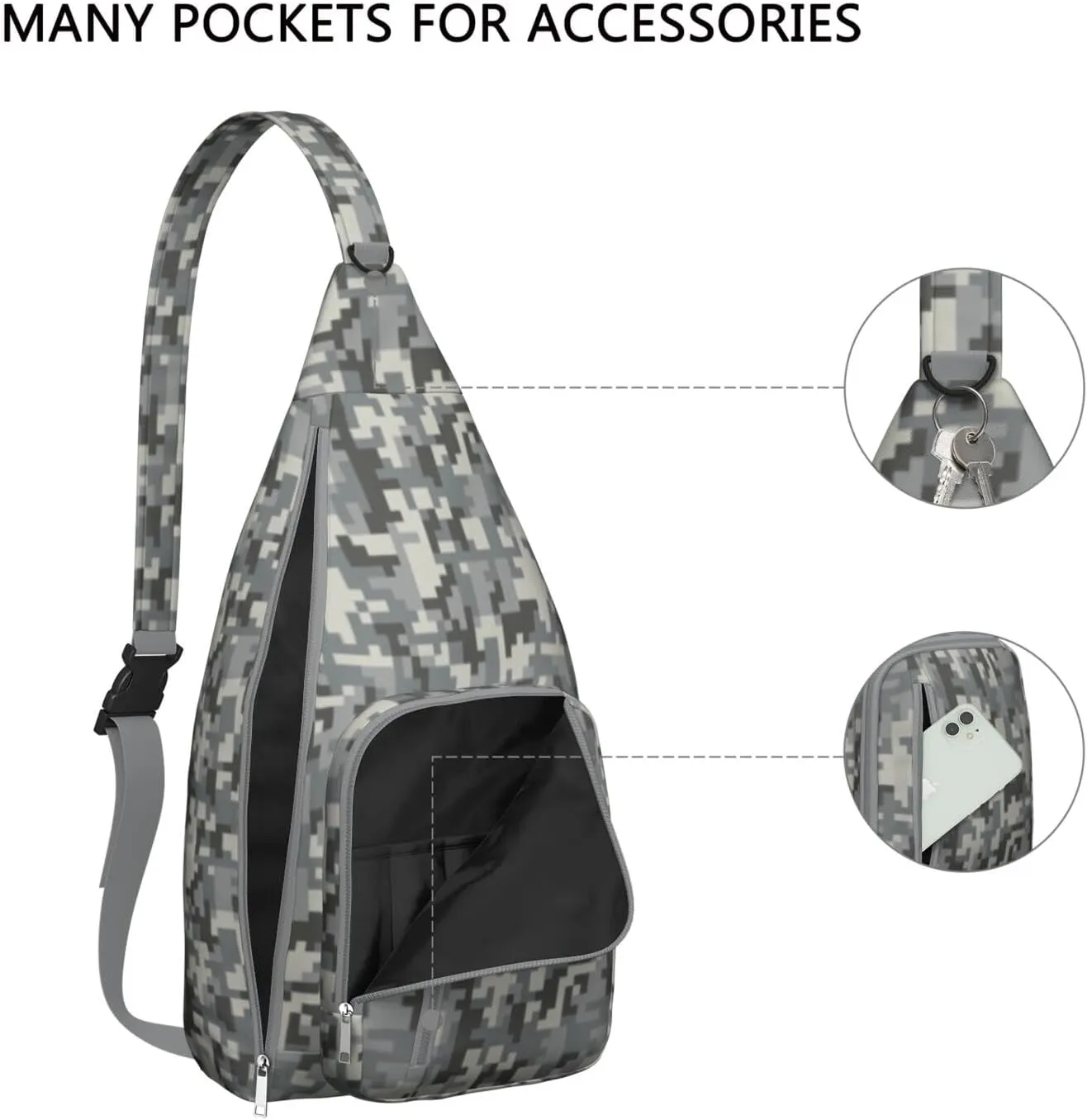 Shoulder Sling Crossbody Casual Chest Bag For Travel Sports Running,Backpack for Men & Women Lightweight Sports BagCrossbody Concealed Carry,Camo Shoulder Bag Waterproof Chest Bag