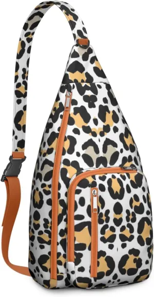 Shoulder Sling Crossbody Casual Chest Bag For Travel Sports Running,Backpack for Men & Women Lightweight Sports BagCrossbody Concealed Carry,Leopard Shoulder Bag Waterproof Chest Bag