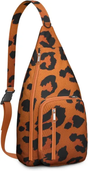 Shoulder Sling Crossbody Casual Chest Bag For Travel Sports Running,Backpack for Men & Women Lightweight Sports BagCrossbody Concealed Carry,Leopard Shoulder Bag Waterproof Chest Bag