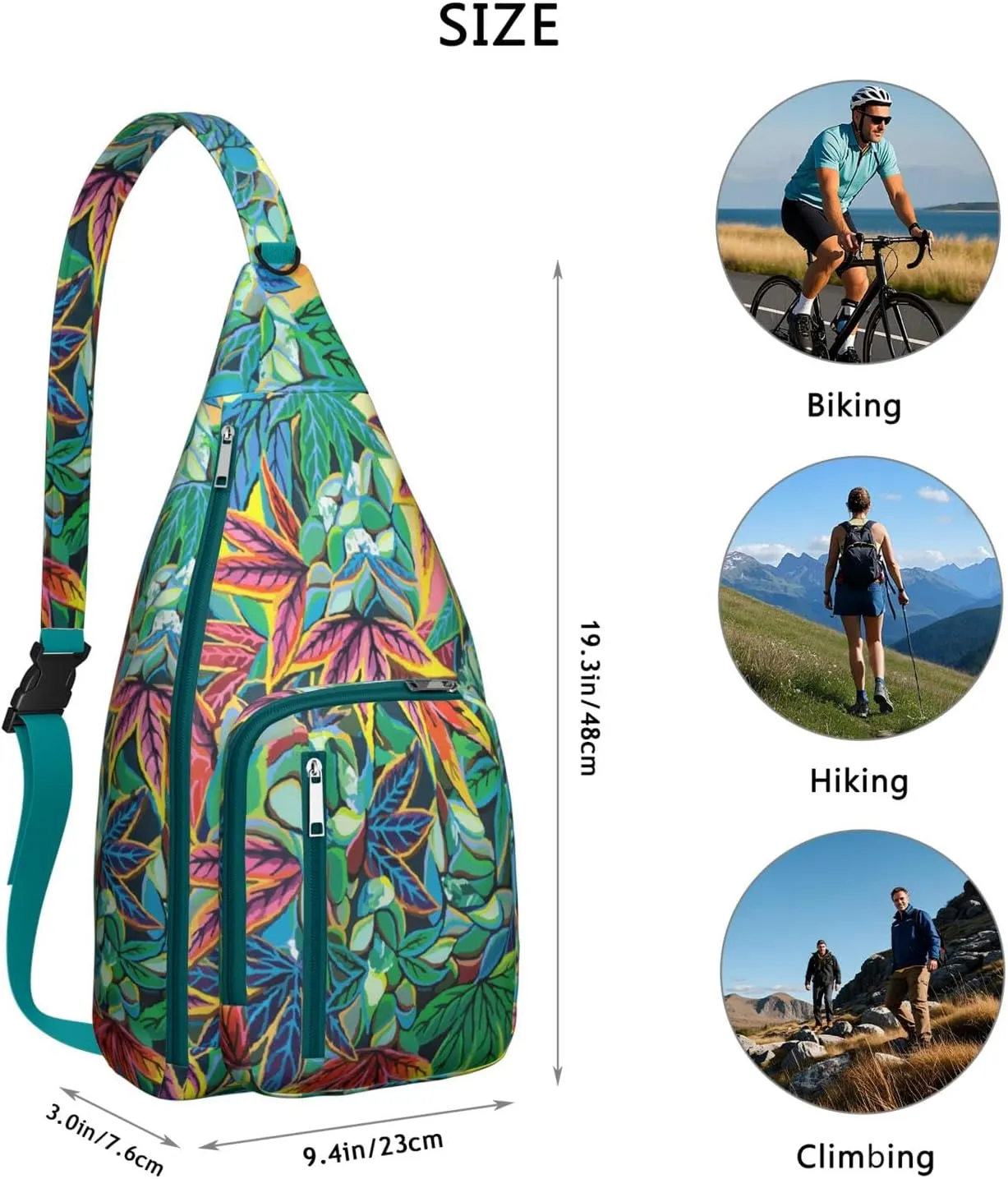 Shoulder Sling Crossbody Casual Chest Bag For Travel Sports Running,Backpack for Men & Women Lightweight Sports BagCrossbody Concealed Carry,Marijuana Leaf Shoulder Bag Waterproof Chest Bag