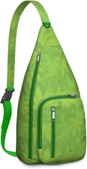 Shoulder Sling Crossbody Casual Chest Bag For Travel Sports Running,Backpack for Men & Women Lightweight Sports BagCrossbody Concealed Carry,Marijuana Leaf Shoulder Bag Waterproof Chest Bag
