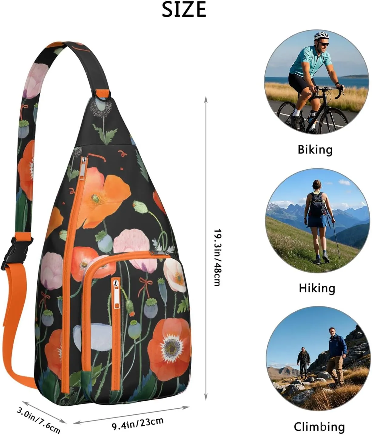 Shoulder Sling Crossbody Casual Chest Bag For Travel Sports Running,Backpack for Men & Women Lightweight Sports BagCrossbody Concealed Carry,Mushroom Shoulder Bag Waterproof Chest Bag