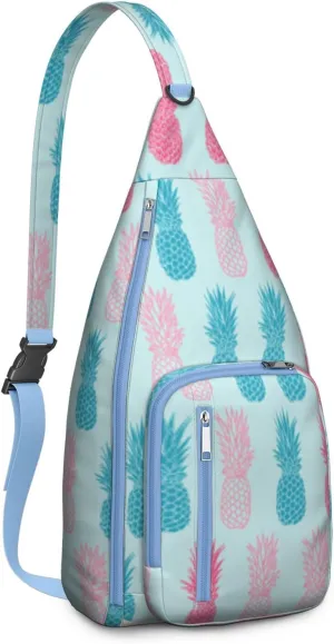 Shoulder Sling Crossbody Casual Chest Bag For Travel Sports Running,Backpack for Men & Women Lightweight Sports BagCrossbody Concealed Carry,Pineapple Shoulder Bag Waterproof Chest Bag