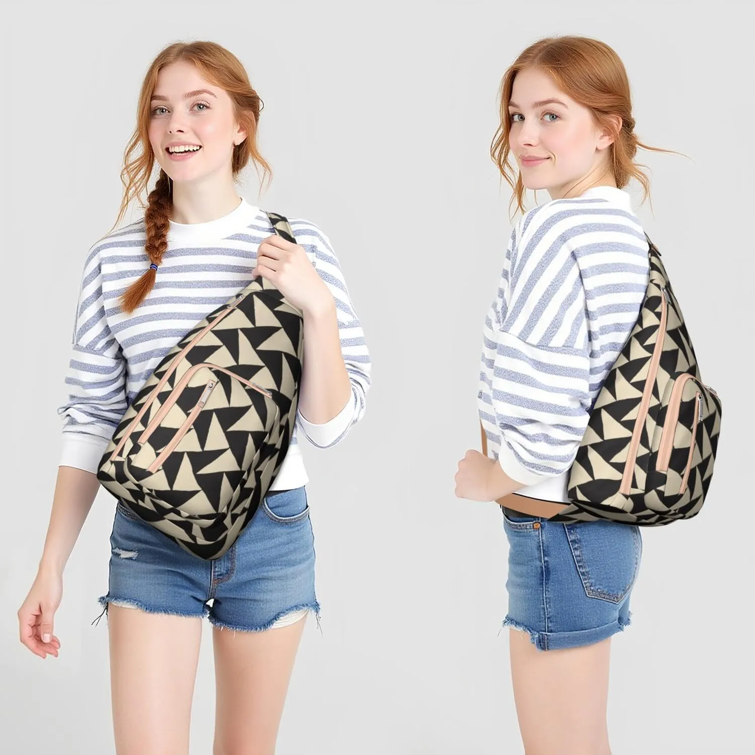 Shoulder Sling Crossbody Casual Chest Bag For Travel Sports Running,Backpack for Men & Women Lightweight Sports BagCrossbody Concealed Carry,Plaid Shoulder Bag Waterproof Chest Bag