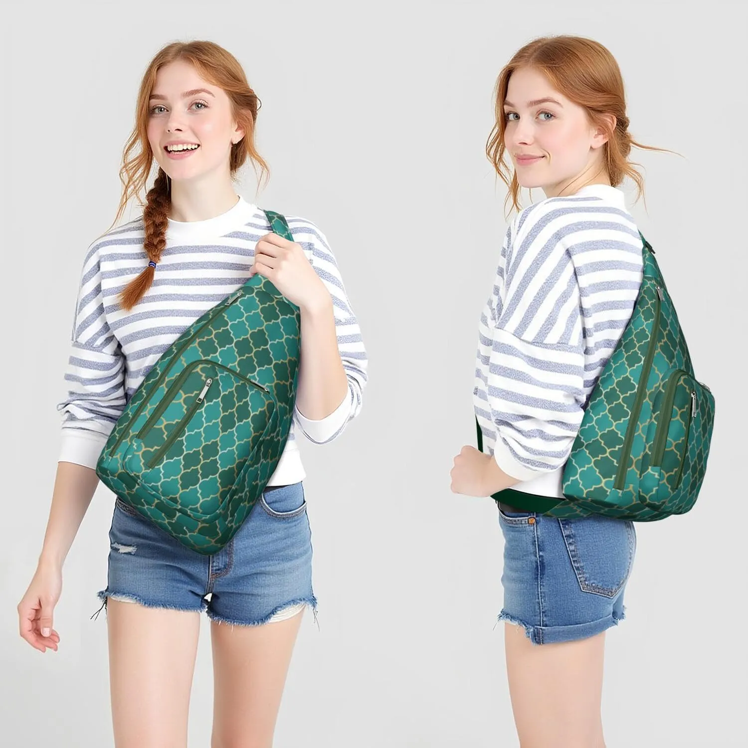 Shoulder Sling Crossbody Casual Chest Bag For Travel Sports Running,Backpack for Men & Women Lightweight Sports BagCrossbody Concealed Carry,Plaid Shoulder Bag Waterproof Chest Bag