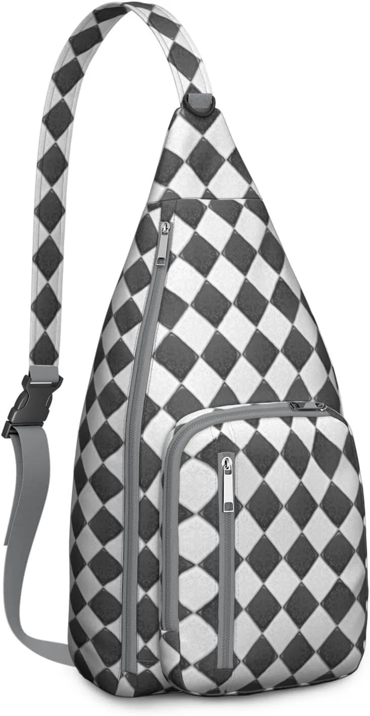 Shoulder Sling Crossbody Casual Chest Bag For Travel Sports Running,Backpack for Men & Women Lightweight Sports BagCrossbody Concealed Carry,Plaid Shoulder Bag Waterproof Chest Bag