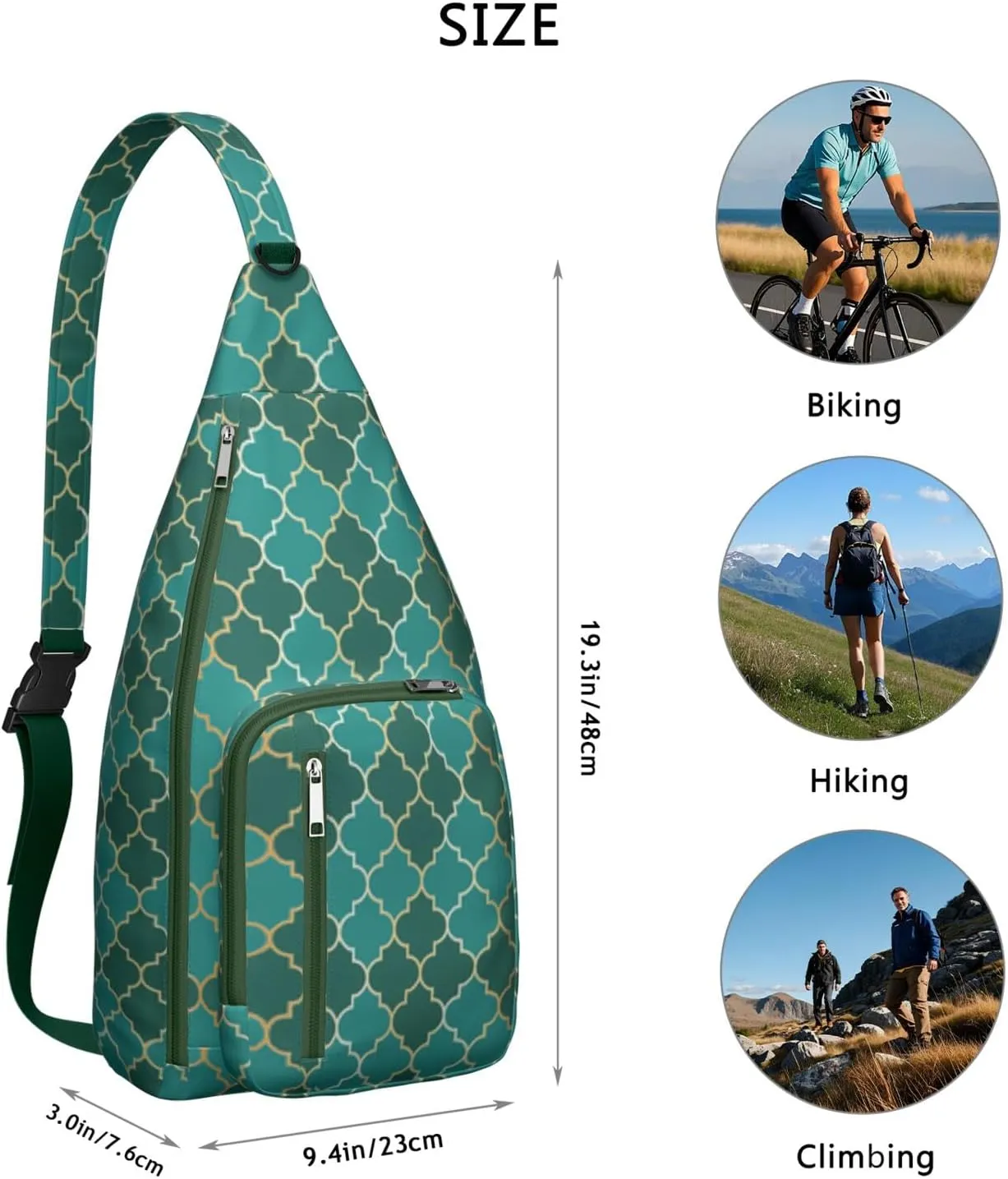 Shoulder Sling Crossbody Casual Chest Bag For Travel Sports Running,Backpack for Men & Women Lightweight Sports BagCrossbody Concealed Carry,Plaid Shoulder Bag Waterproof Chest Bag