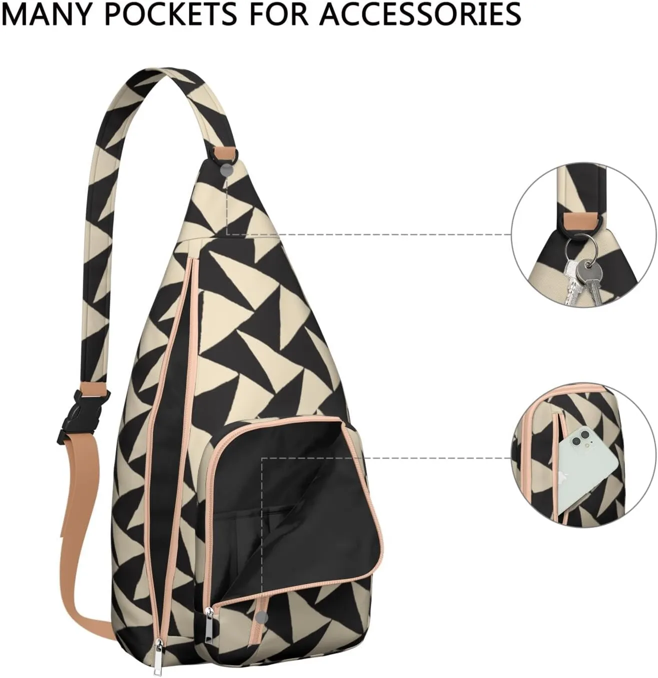 Shoulder Sling Crossbody Casual Chest Bag For Travel Sports Running,Backpack for Men & Women Lightweight Sports BagCrossbody Concealed Carry,Plaid Shoulder Bag Waterproof Chest Bag