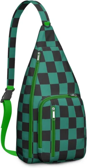 Shoulder Sling Crossbody Casual Chest Bag For Travel Sports Running,Backpack for Men & Women Lightweight Sports BagCrossbody Concealed Carry,Plaid Shoulder Bag Waterproof Chest Bag