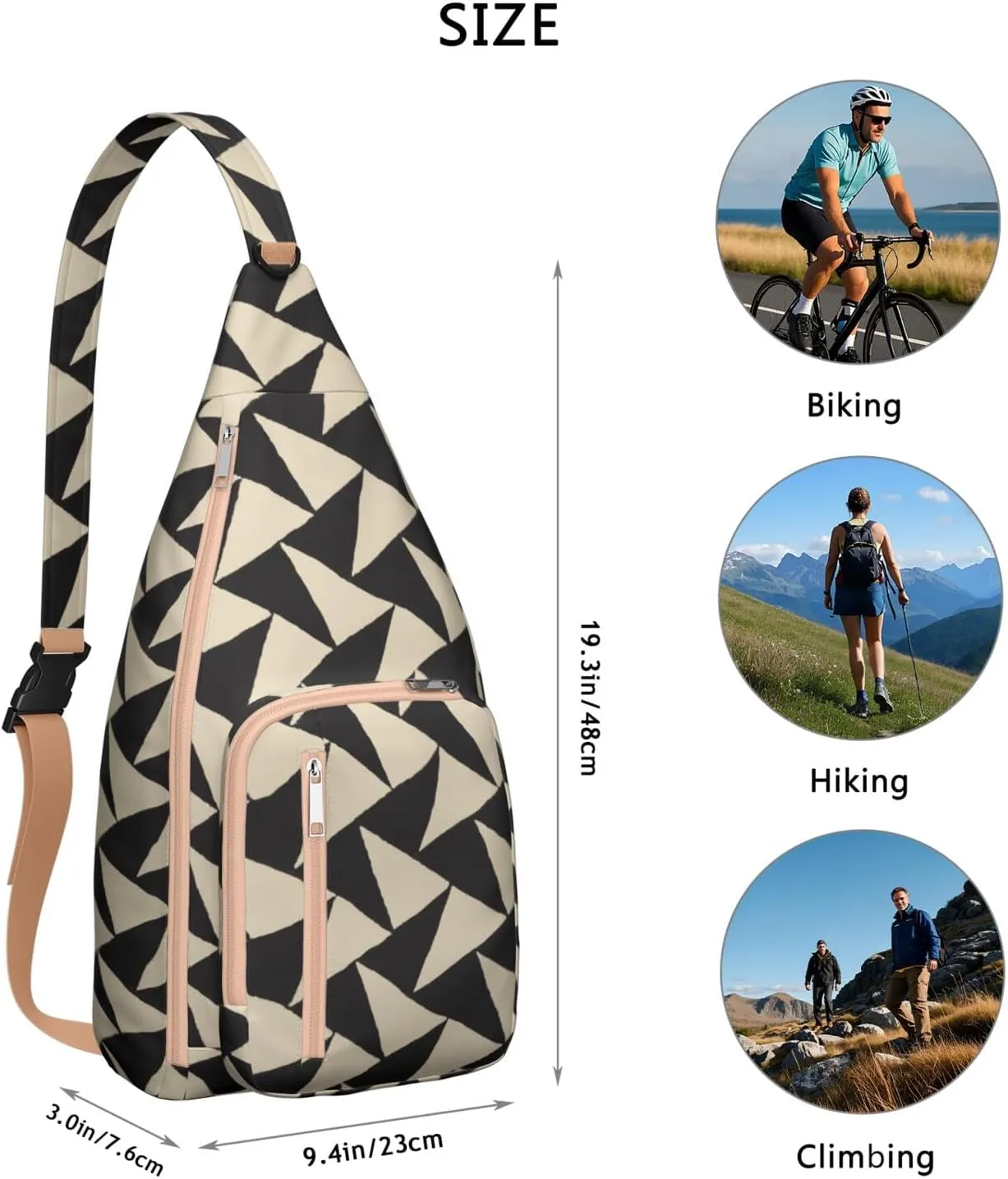 Shoulder Sling Crossbody Casual Chest Bag For Travel Sports Running,Backpack for Men & Women Lightweight Sports BagCrossbody Concealed Carry,Plaid Shoulder Bag Waterproof Chest Bag