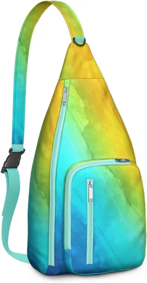 Shoulder Sling Crossbody Casual Chest Bag For Travel Sports Running,Backpack for Men & Women Lightweight Sports BagCrossbody Concealed Carry,Tie dye Shoulder Bag Waterproof Chest Bag