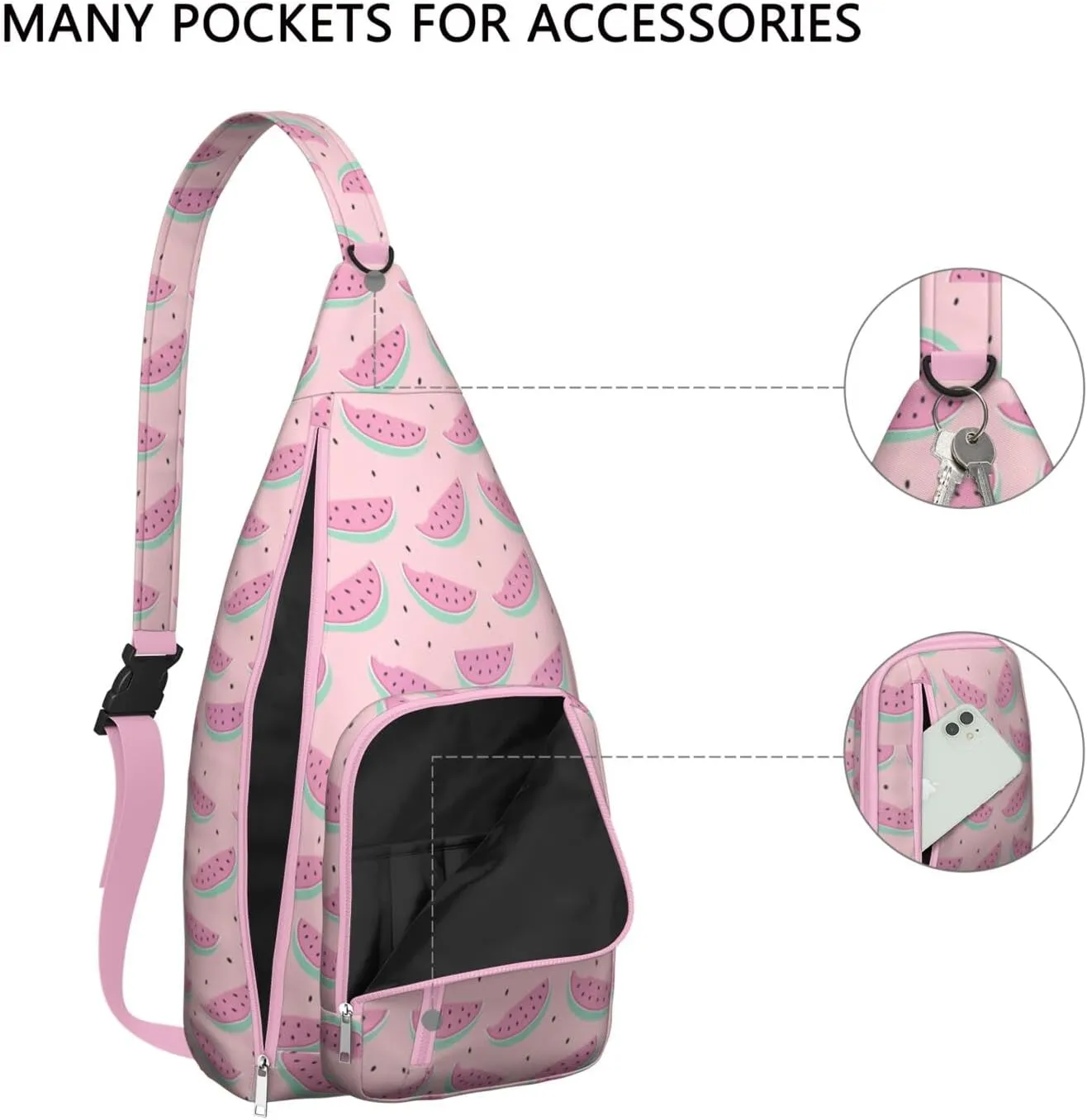 Shoulder Sling Crossbody Casual Chest Bag For Travel Sports Running,Backpack for Men & Women Lightweight Sports BagCrossbody Concealed Carry,Watermelon Shoulder Bag Waterproof Chest Bag