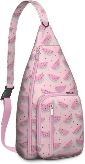 Shoulder Sling Crossbody Casual Chest Bag For Travel Sports Running,Backpack for Men & Women Lightweight Sports BagCrossbody Concealed Carry,Watermelon Shoulder Bag Waterproof Chest Bag