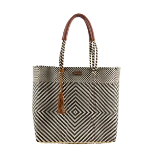 Shoulder Tote Diamond Brown Beige