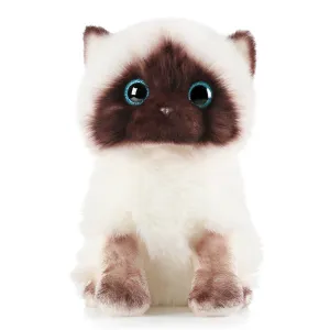 Siamese Kitten Plush Toy Cute Cat Figurine Doll Girl Gift