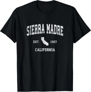 Sierra Madre California CA Vintage Athletic Sports Design T-Shirt