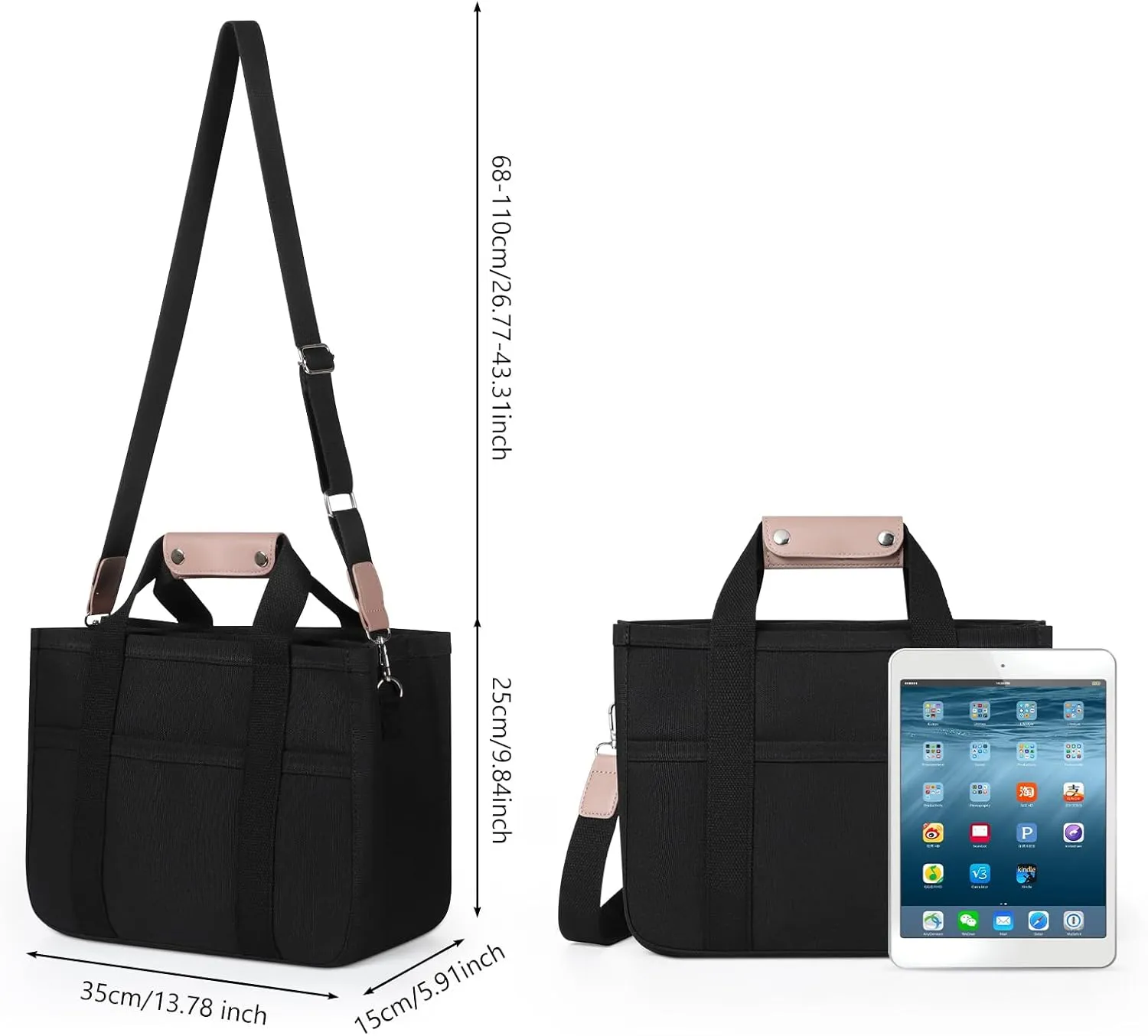 Sightor Canvas Tote Hobo Crossbody Mommy Shoulder Bag Multipocket Large Capacity