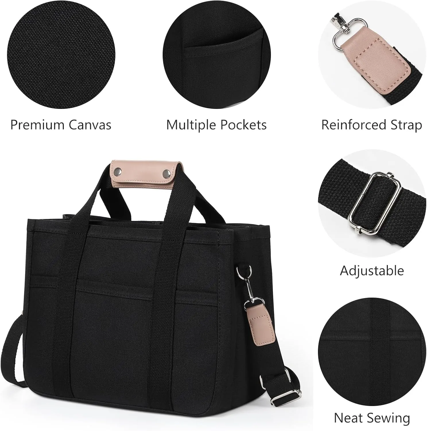 Sightor Canvas Tote Hobo Crossbody Mommy Shoulder Bag Multipocket Large Capacity
