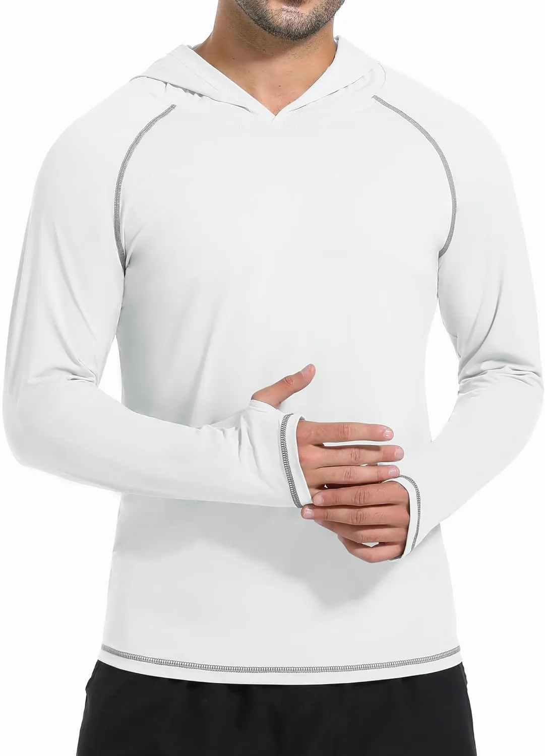 SILKWORLD UPF 50  Fishing Shirts for Men Long Sleeve Sun Protection Hoodie UV SPF Rash Guard Workout Swim Shirts